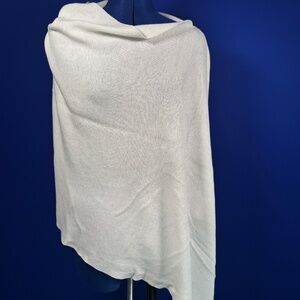 Eileen Fisher Asymmetrical Cotton Poncho pure white